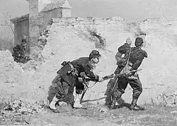 В разведке.