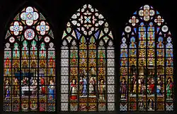 Три сцены легенды о Чудесном Таинстве (Sacrament van Mirakel). Витражи Ж.-Б. Капронье. Ок. 1870