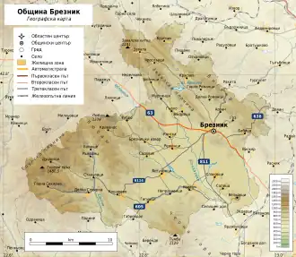 Община Брезник на карте