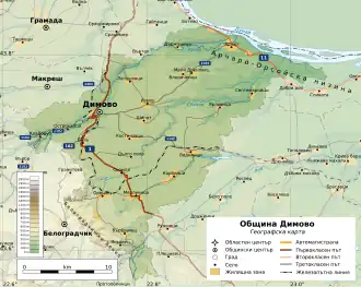 Община Димово на карте