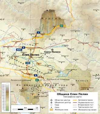 Община Елин-Пелин на карте