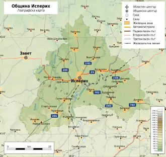 Община Исперих на карте