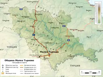 Община Малко-Тырново на карте