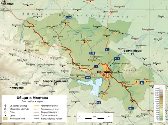 Община Монтана на карте