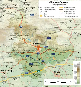 Община Сливен на карте