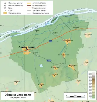 Община Сливо-Поле на карте