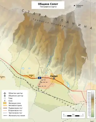 Община Сопот на карте