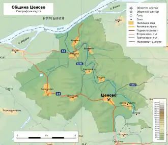 Община Ценово на карте