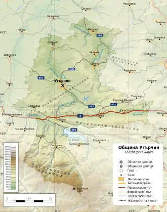 Община Угырчин на карте