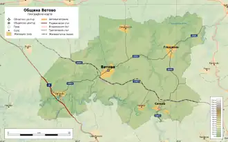 Община Ветово на карте