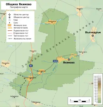 Община Якимово на карте