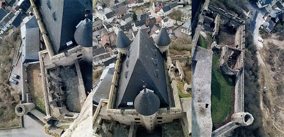 Виды замка с высоты птичьего полёта