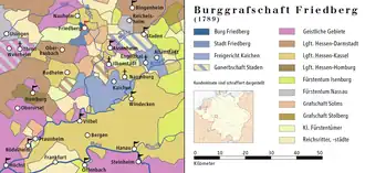 Бурграфство Фридберг в 1789 г..