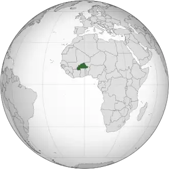 Буркина-Фасо на карте мира