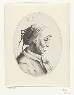 Бюст старухи в платке. Между 1613 и 1661. Офорт. Рейксмюсеум, Амстердам