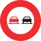 Überholverbot/Interdiction de dépasser tous les véhicules à moteur autres que ceux à deux roues sans side-car/Divieto di sorpasso