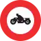Verbot für Krafträder, auch mit Beiwagen, Kleinkrafträder und Mofas/Accès interdit aux motocyclettes et motocyclettes légères/Transito vietato ai motoveicoli