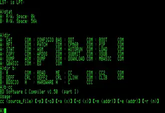 Скриншот CP/M, работающего на компьютере Apple II