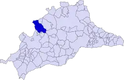 Расположение муниципалитета Каньете-ла-Реаль на карте провинции