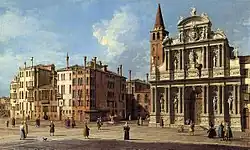 Каналетто. Вид церкви Санта-Мария Дзобениго. Ок. 1765 г. Холст, масло. Частное собрание