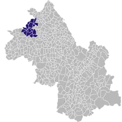 Кантон на карте департамента Изер (департамент)