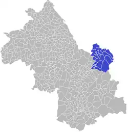 Кантон на карте департамента  Изер