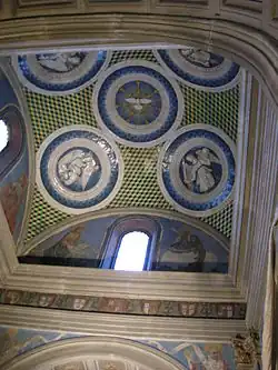 Плафон капеллы. Фрески А. Бальдовинетти, майолика Луки делла Роббиа