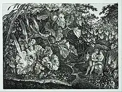 Влюблённые в пещере. Между 1830 и 1835. Офорт