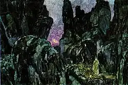 В горах. Эскизы декорации к опере Ж. Бизе «Кармен». 1908. Картон, гуашь. Театральный музей имени А. А. Бахрушина, Москва