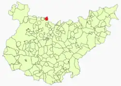 Расположение муниципалитета Кармонита на карте провинции