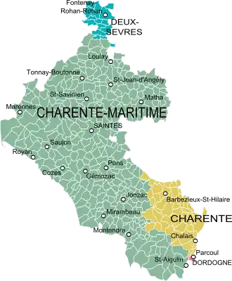 Сентонж на карте