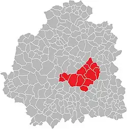 Кантон на карте департамента Эндр