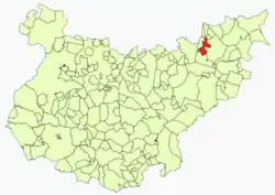 Расположение муниципалитета Касас-де-Дон-Педро на карте провинции