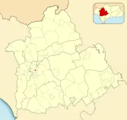 Расположение муниципалитета Кастильеха-де-ла-Куэста на карте провинции