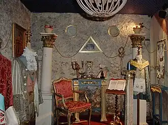 Масонская ложа в интерьере замка. XVIII век.