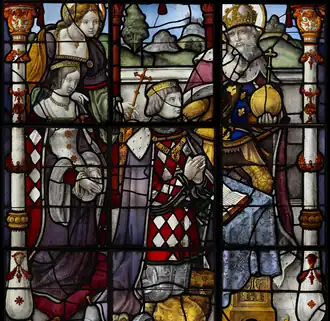 Шарль II де Лален и Мария Маргарита де Крой. Фрагмент витража в церкви Хогстратена. 1535