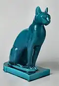 «Голубой кот» (статуэтка богини Баст). Фаянс. Музей Теодора Дека, Гебвиллер