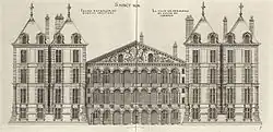 Проект замка Сен-Мор. Садовый фасад. 1563. Офорт Ж.-А. Дюсерсо. 1579
