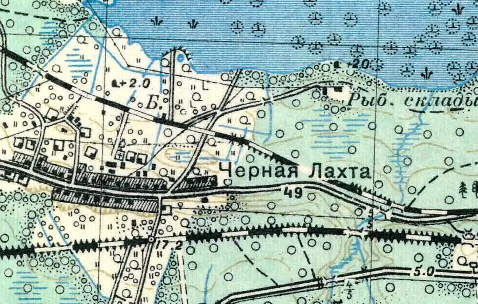 План деревни Чёрная Лахта. 1938 год