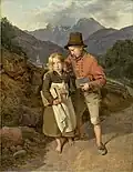 Фердинанд Георг Вальдмюллер. По дороге в школу. 1836. Монреальский музей изящных искусств
