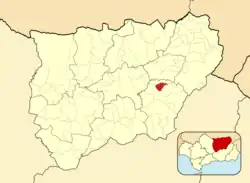 Расположение муниципалитета Чильюэвар на карте провинции