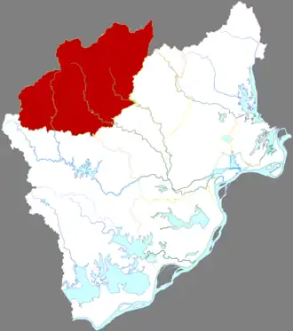 Юэси на карте