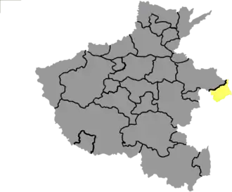 Юнчэн на карте