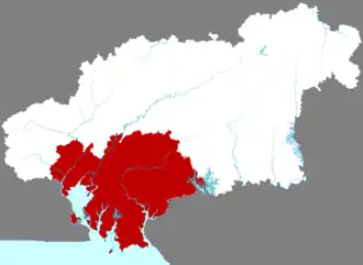 Циньнань на карте