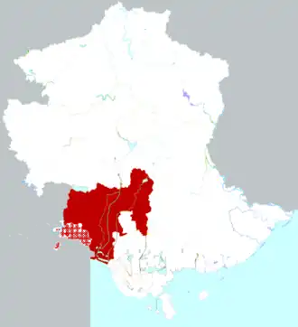 Фэннань на карте