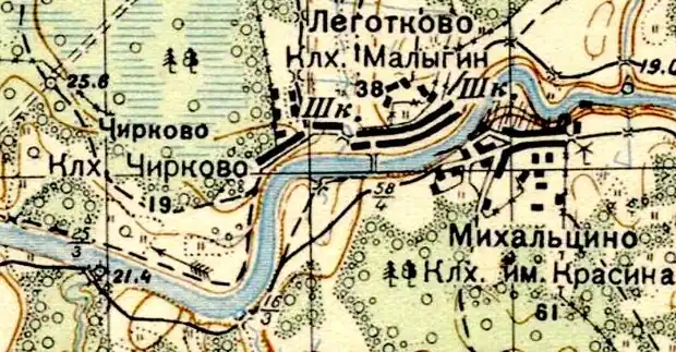 План деревни Чирково. 1937 год