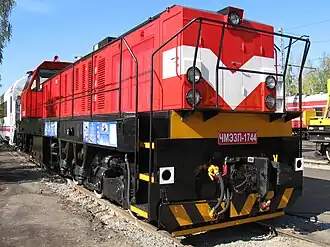 Тепловоз ЧМЭ3П-1744 железных дорог Украины на выставке Экспо 1520 в Щербинке