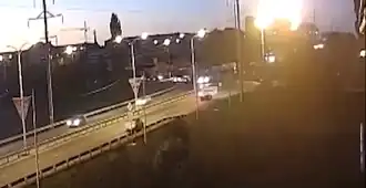 Момент столкновения самолёта с жилым домом