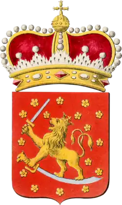 Герб Финляндии, нарисованный Элиасом Бреннером[англ.]. Конец XVII века