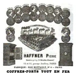 Реклама сейфов Пьера Афнера 1874 года